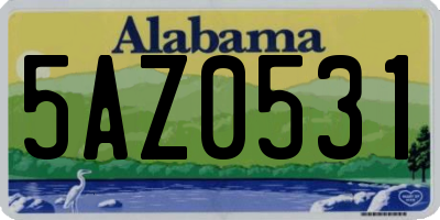 AL license plate 5AZ0531
