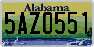 AL license plate 5AZ0551