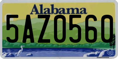 AL license plate 5AZ0560