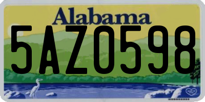AL license plate 5AZ0598