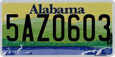 AL license plate 5AZ0603