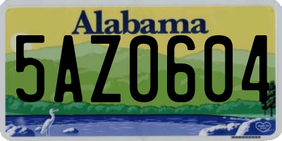 AL license plate 5AZ0604