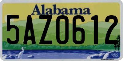 AL license plate 5AZ0612