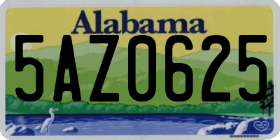 AL license plate 5AZ0625