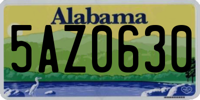 AL license plate 5AZ0630