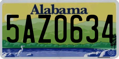AL license plate 5AZ0634