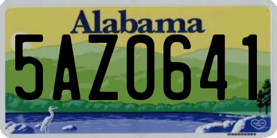 AL license plate 5AZ0641