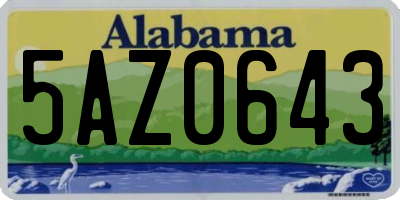 AL license plate 5AZ0643