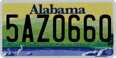 AL license plate 5AZ0660