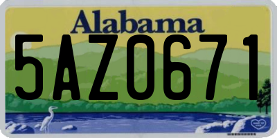 AL license plate 5AZ0671