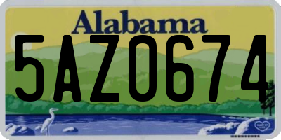AL license plate 5AZ0674