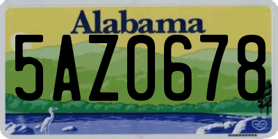 AL license plate 5AZ0678