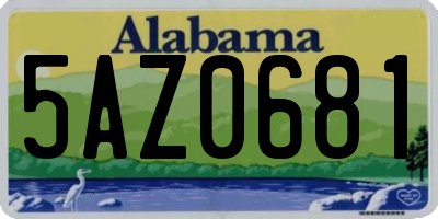 AL license plate 5AZ0681