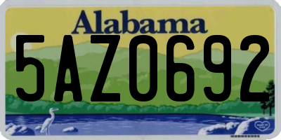 AL license plate 5AZ0692