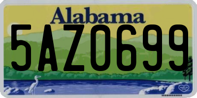 AL license plate 5AZ0699