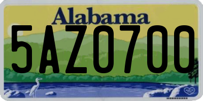AL license plate 5AZ0700