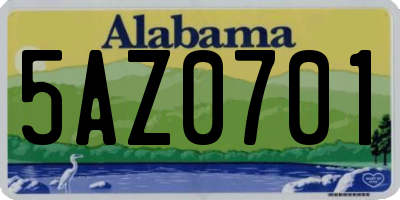 AL license plate 5AZ0701
