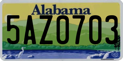 AL license plate 5AZ0703