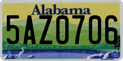 AL license plate 5AZ0706