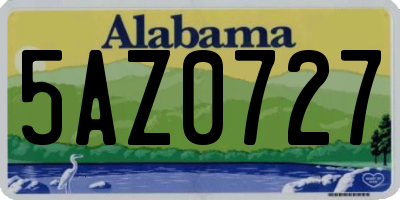 AL license plate 5AZ0727
