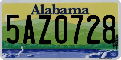 AL license plate 5AZ0728