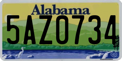 AL license plate 5AZ0734