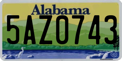 AL license plate 5AZ0743