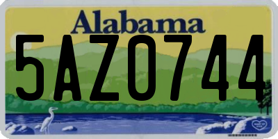 AL license plate 5AZ0744