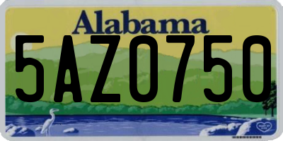 AL license plate 5AZ0750