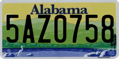 AL license plate 5AZ0758
