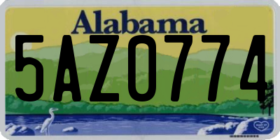 AL license plate 5AZ0774