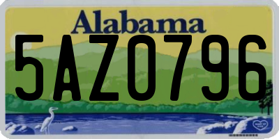 AL license plate 5AZ0796