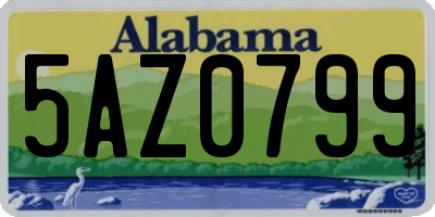 AL license plate 5AZ0799