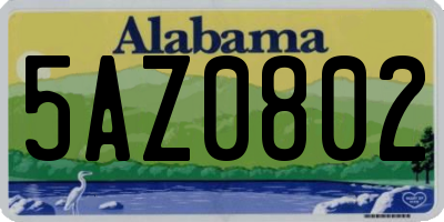 AL license plate 5AZ0802