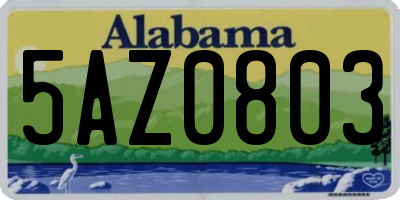 AL license plate 5AZ0803