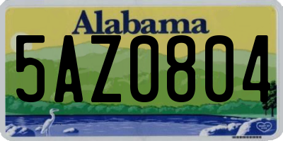 AL license plate 5AZ0804