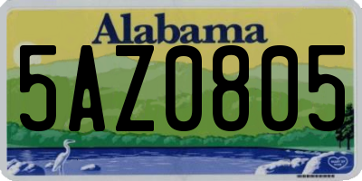 AL license plate 5AZ0805