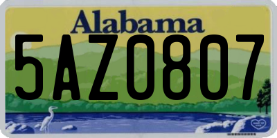 AL license plate 5AZ0807