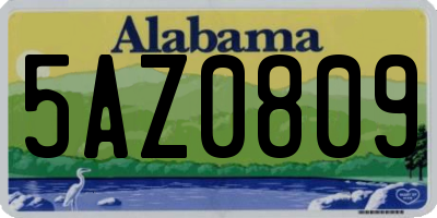 AL license plate 5AZ0809