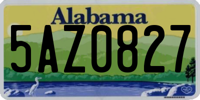 AL license plate 5AZ0827