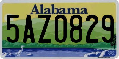 AL license plate 5AZ0829