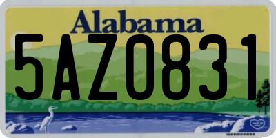 AL license plate 5AZ0831