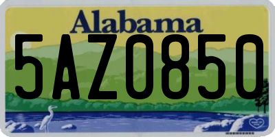 AL license plate 5AZ0850