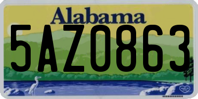 AL license plate 5AZ0863