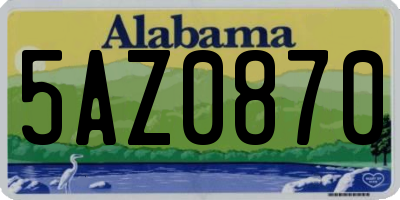 AL license plate 5AZ0870