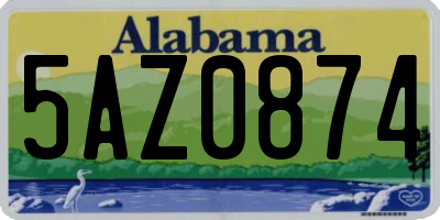 AL license plate 5AZ0874