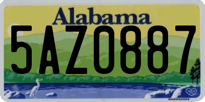 AL license plate 5AZ0887