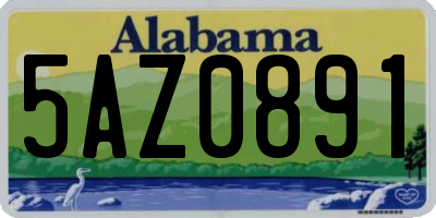 AL license plate 5AZ0891