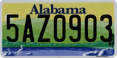 AL license plate 5AZ0903