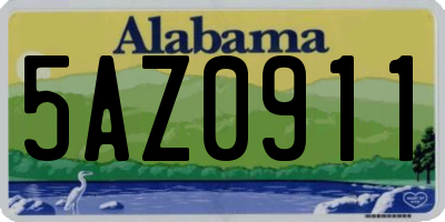 AL license plate 5AZ0911